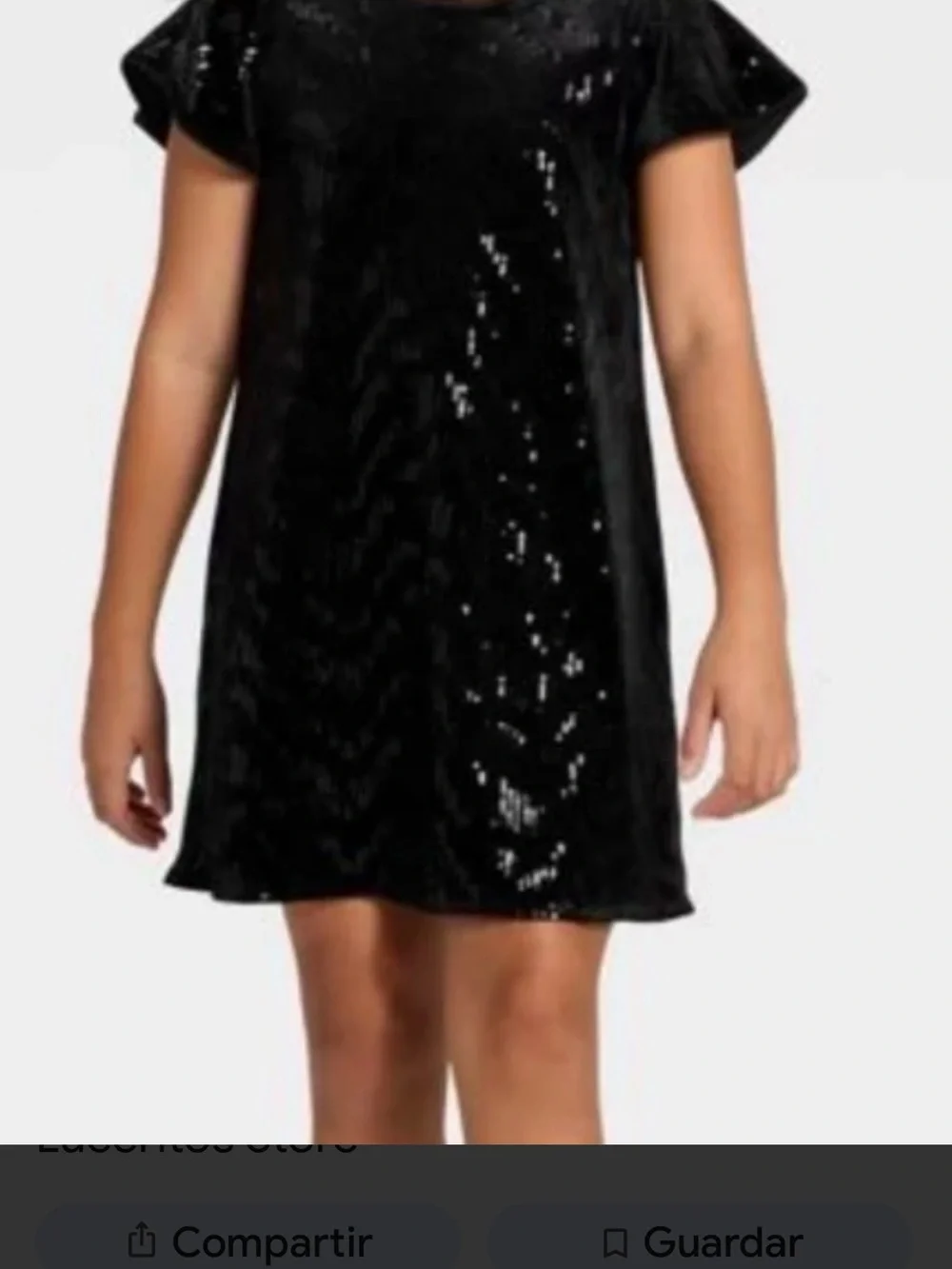 Cat & Jack Black Sequin A-Line Short Sleeve Dress